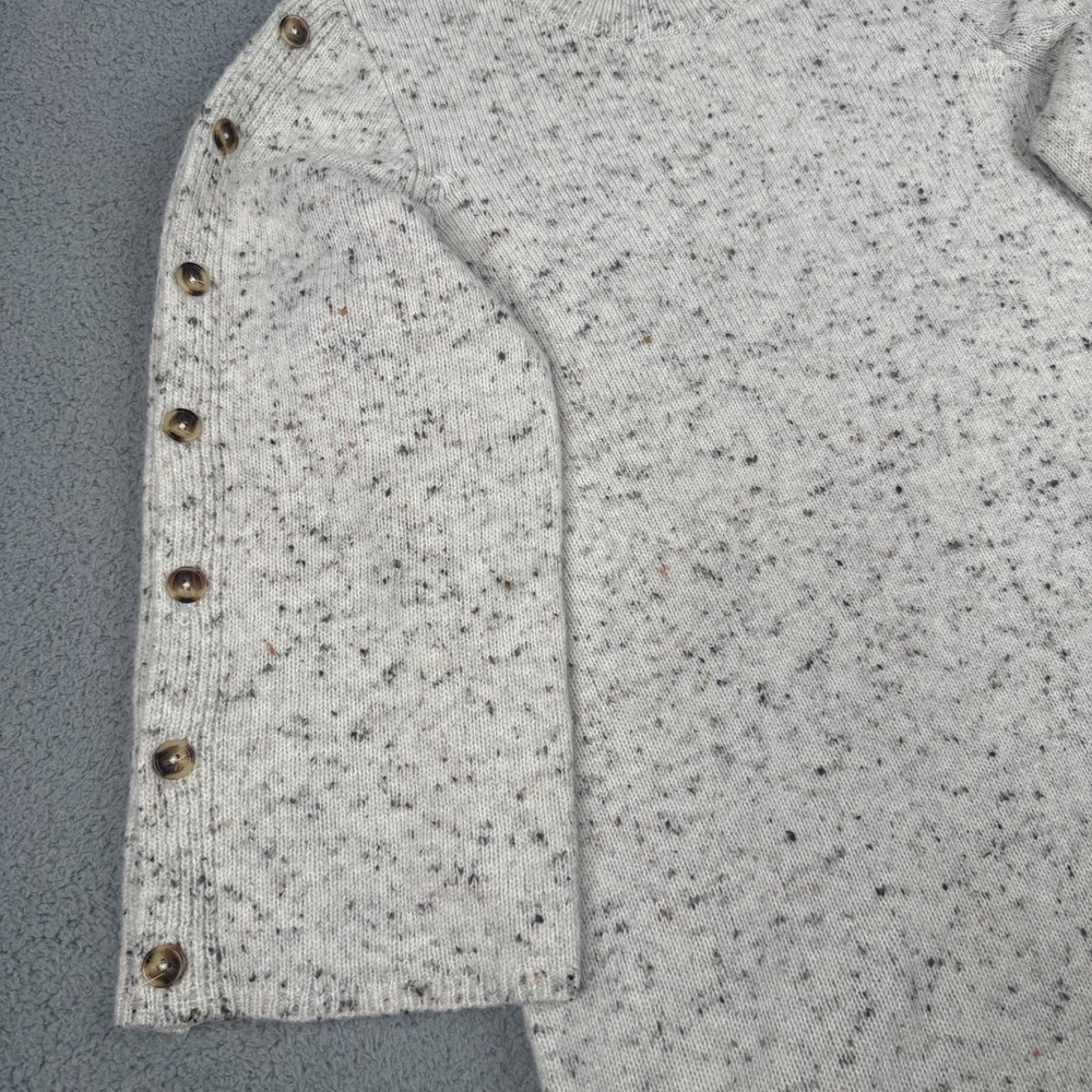 Madewell Donegal Button Sleeve Sweater Dress Womens XL Snow Wool Blend J9305 - Picture 5 of 9